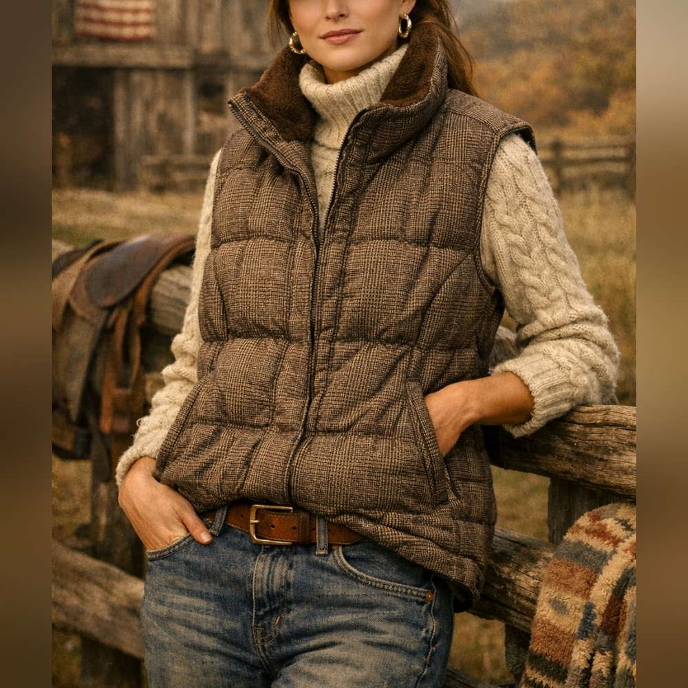 Tommy Hilfiger | Womens Quilted Plaid Vest | XL